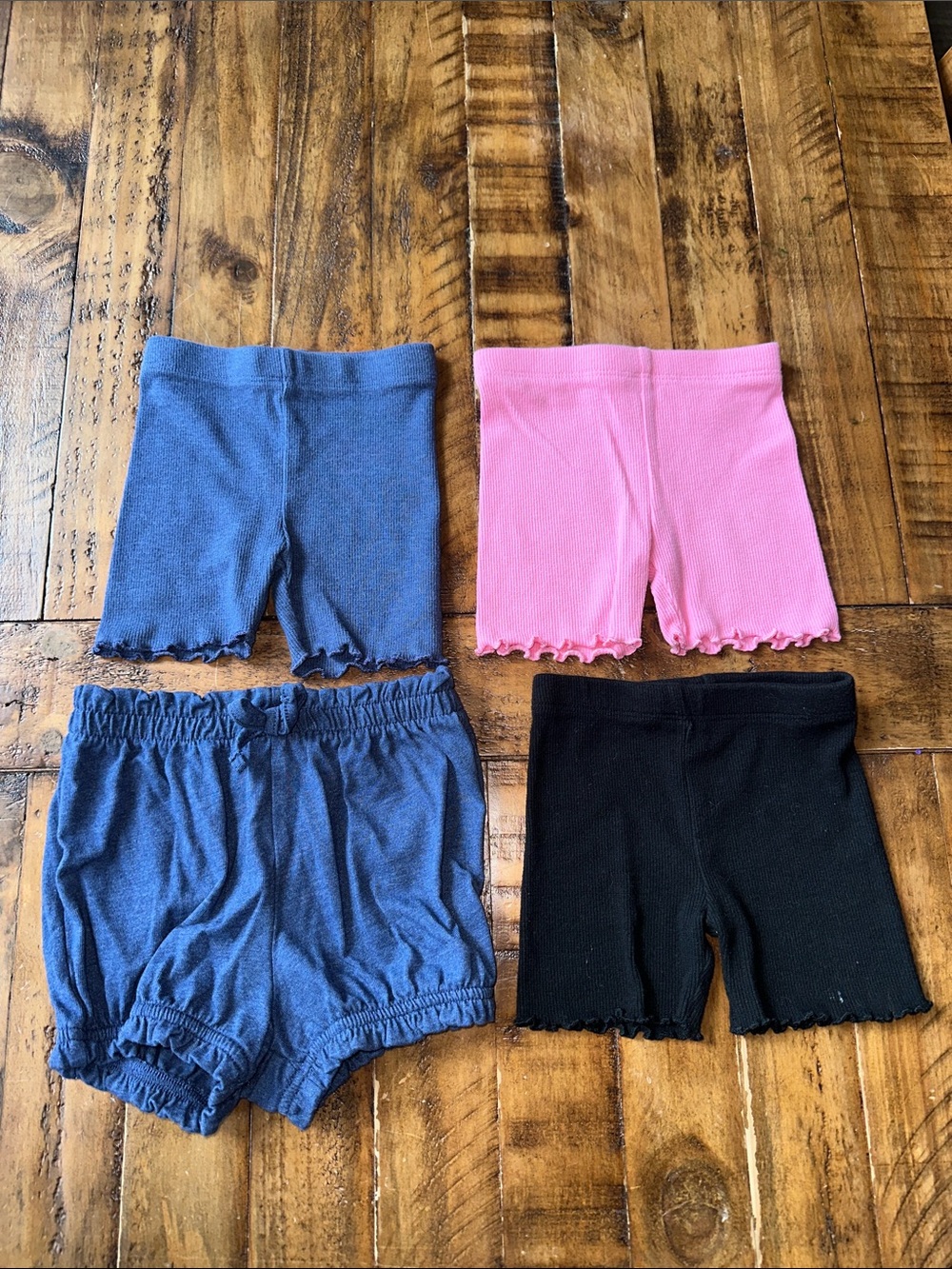 Garanimals Blue, Pink & Black Girls Shorts 4-Pack